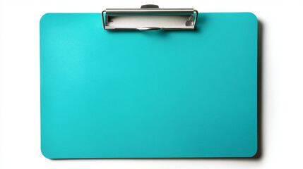 Teal Clipboard Mockup: Minimalist Office Supplies, Blank Note Pad, 3D Rendering