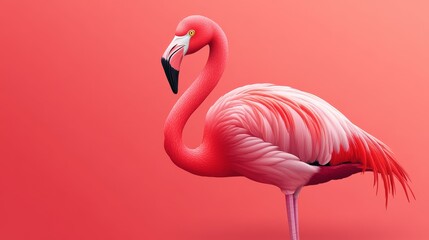 Fototapeta premium illustration of a flamingo isolated on a white background flamingo