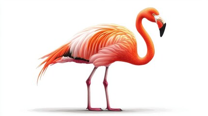 illustration of a flamingo isolated on a white background flamingo