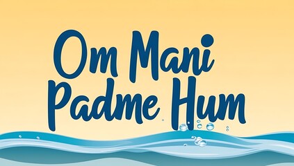 Om Mani Padme Hum Mantra Over Ocean Waves