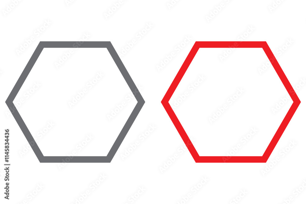 Poster hexagon icon of vector geometry hexagonal six sided polygon hexagon line