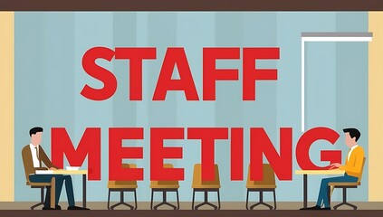 Staff Meeting Depicted with Two Individuals at a Table