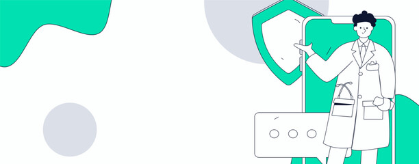 Medical characters fighting the epidemic flat vector concept operation hand drawn illustration
