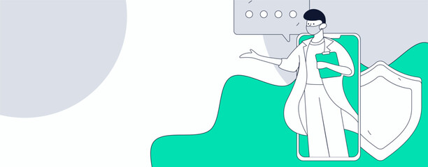 Medical characters fighting the epidemic flat vector concept operation hand drawn illustration
