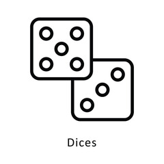 Dices Vector Outline Icon. Eps 10 file 