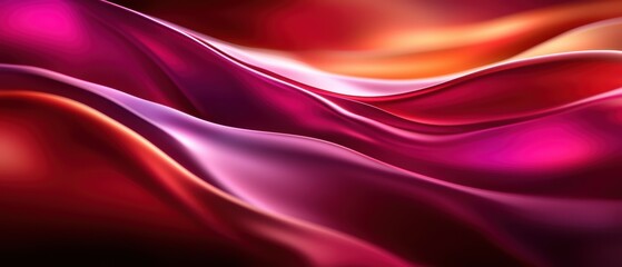 Obraz premium A vibrant abstract image featuring flowing waves of red, pink, and orange hues, creating a dynamic and energetic visual effect.