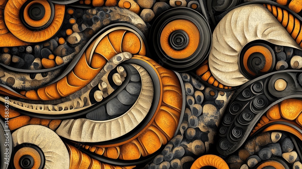 Aufkleber abstract colorful spiral patterns with textured details for creative wallpaper and design projects s
