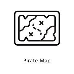 Pirate Map Vector Outline Icon. Eps 10 file 