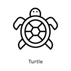 Turtle Vector Outline Icon. Eps 10 file 