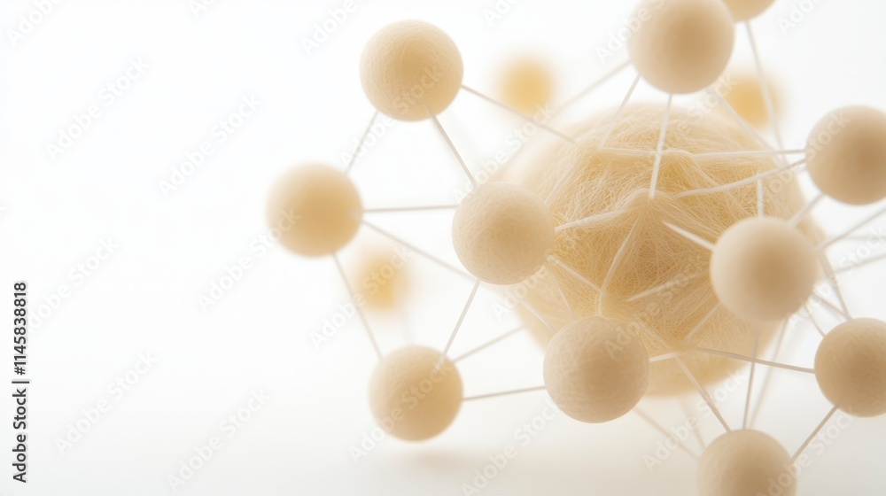 Aufkleber a soft-focus image of interconnected spheres representing molecular structures, suggesting themes of