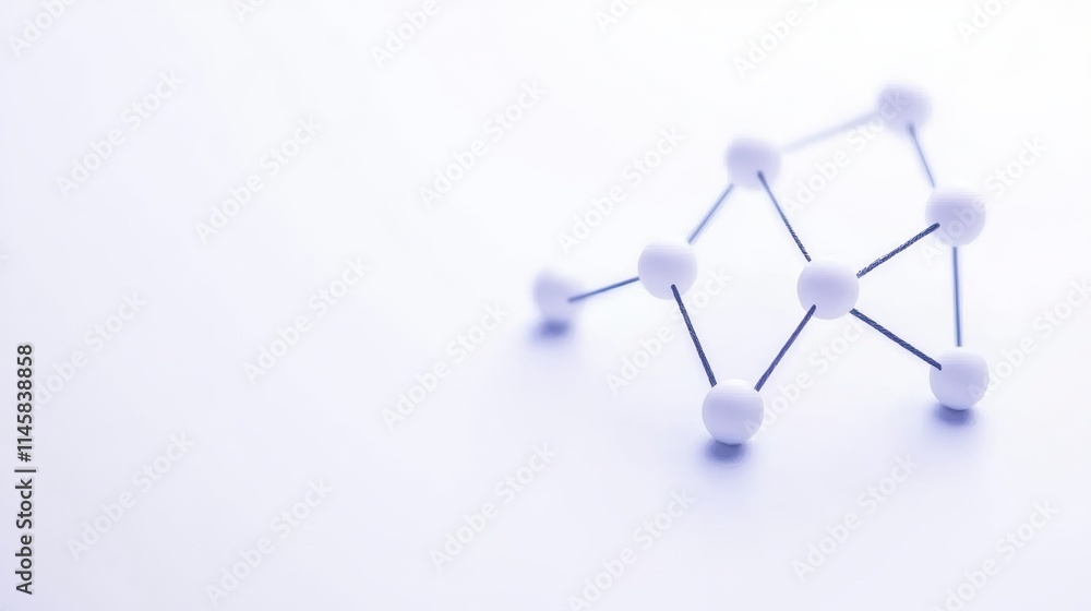 Poster a minimalist representation of interconnected nodes, symbolizing concepts like networking, data, or 