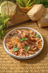 Rustic Thai Cuisine - Nam Tok Moo with Local Fresh Ingredients