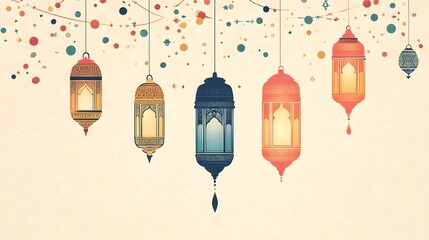 Obraz premium Ornate Hanging Lanterns Festive Celebration Design