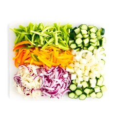 vegetables on a white background