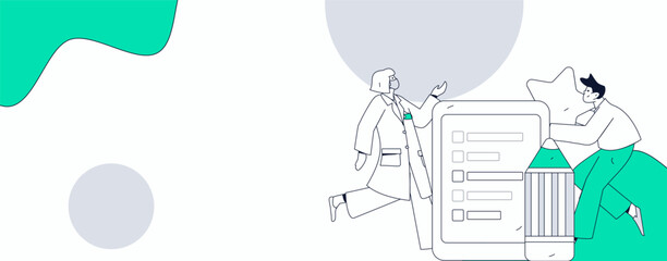 Medical characters fighting the epidemic flat vector concept operation hand drawn illustration
