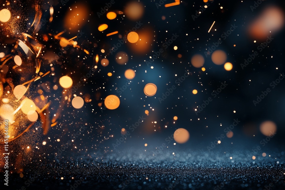 Poster vibrant sparks and glowing bokeh lights create a magical atmosphere in this dynamic scene