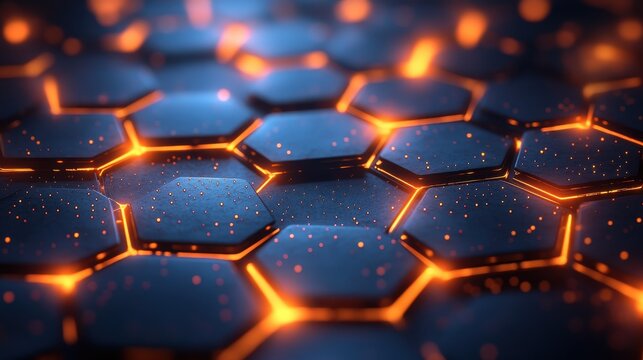 rendering of futuristic surface with hexago