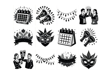 illustration of a set of icons