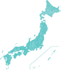 水彩風日本地図  　EPS