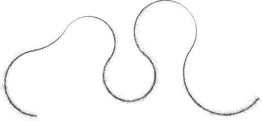 Curved Dry Brush Stroke . Chinese calligraphy . Japanese style . Snake logo. Asian design elements . Looped brush line . Vector