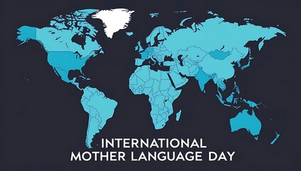 Fototapeta premium World Map Illustrating International Mother Language Day