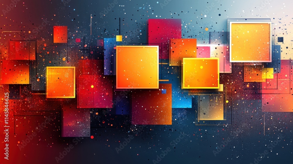 Poster vector background illustration of abstract texture with squar