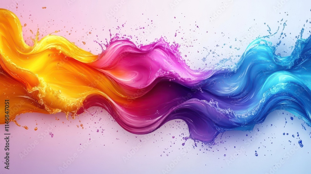 Aufkleber vector illustration abstract colorful square dynamic splash liquid shape background for poster cover