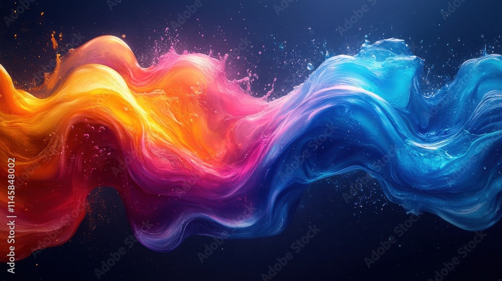 Aufkleber vector illustration of abstract colored square abstract splash liquid shape background for poster co