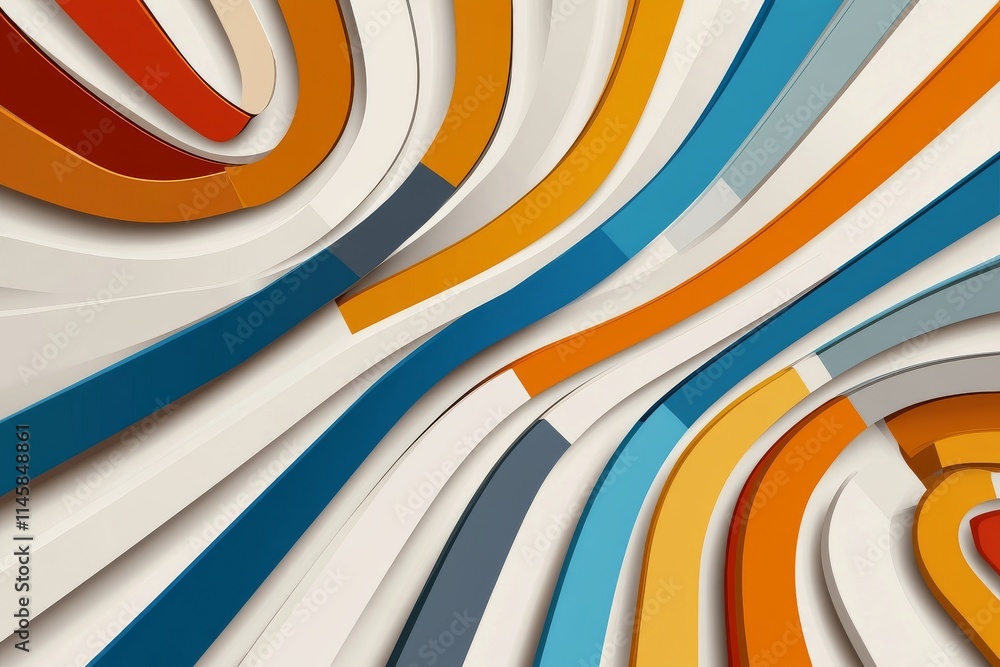 Poster colorful abstract waves create dynamic patterns in a modern design