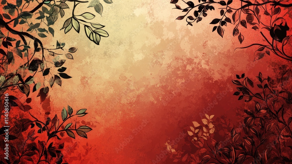 Poster elegant floral background template for greeting card with space for custom text