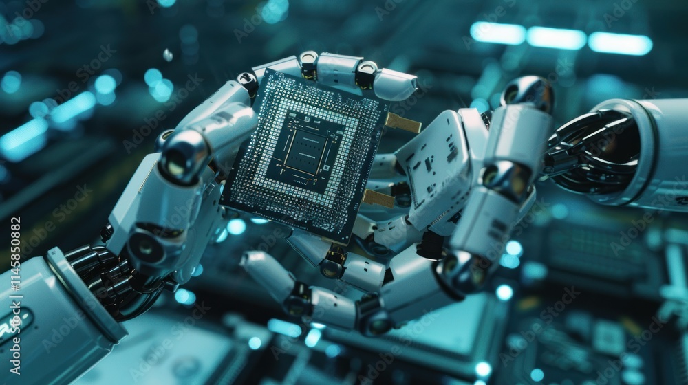 Poster robotic precision: ai and microchip assembly