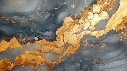 Naklejka premium Gold and gray abstract textured wall background with intricate patterns and elegant metallic elements for aesthetic designs