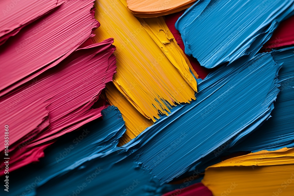 Poster colorful paint strokes create a vibrant abstract pattern in an artistic setting showcasing creativit