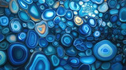 Blue agate texture background showcasing vibrant hues and unique patterns ideal for design and decorative projects.