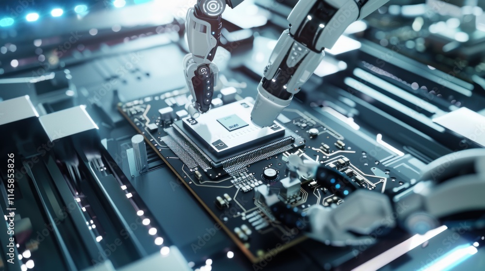 Poster robotic precision: ai assembling a microchip