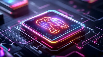 neon tech boxing match data visualization - neon and glowing effects