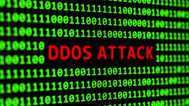 Abstract binary background - DDoS attack