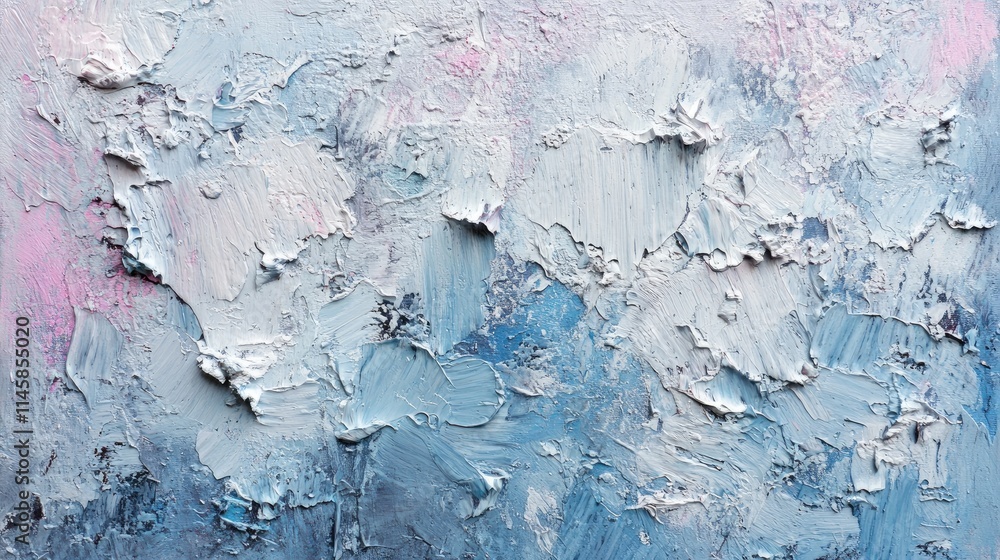 Poster textured abstract background featuring a blend of light blue and gray paint with hints of pink, idea