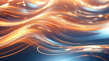 Abstract wave patterns with shiny reflections