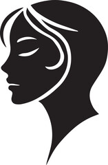 people head minimal Silhouette pure black icon with white background
