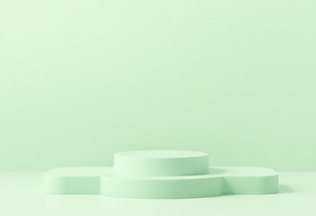 3d rendered Pedestal Podium on the floor geometric shapes Platforms for product presentation