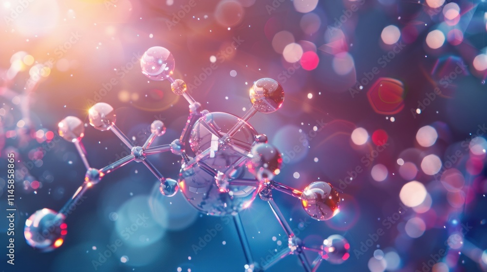 Aufkleber microscopic molecular structure: a 3d rendering of a complex molecule