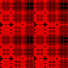 Seamless tartan pattern, red and black paint