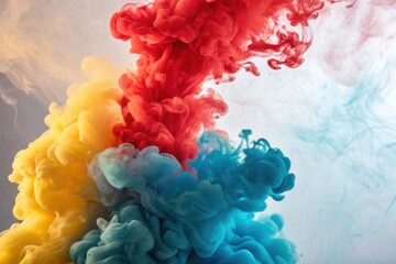 Obraz premium Colorful paint dispersing in swirling patterns creates vibrant abstract art