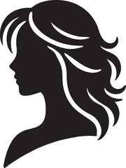 people head minimal Silhouette pure black icon with white background