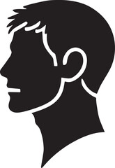people head minimal Silhouette pure black icon with white background