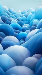 Obraz premium Abstract blue gradient bubbles creating a surreal cloudscape. Concept of blue Monday