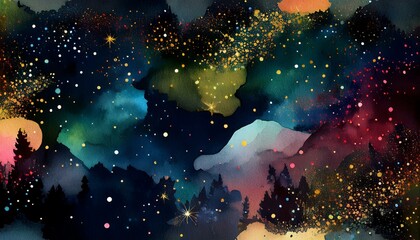 ファンタジー世界をイメージした抽象的な背景イラスト