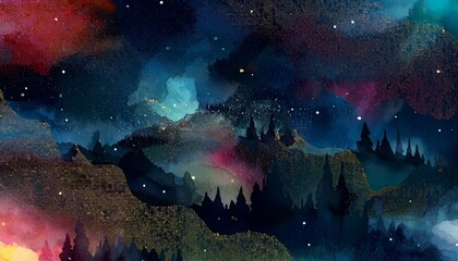 Fototapeta premium ファンタジー世界をイメージした抽象的な背景イラスト
