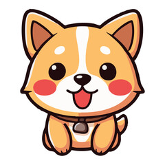 A cute lovely adorable hand-drawn dog cartoon illustration